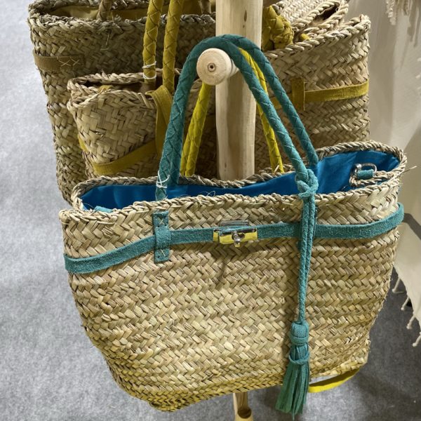 Sac tendance en paille avec pompon