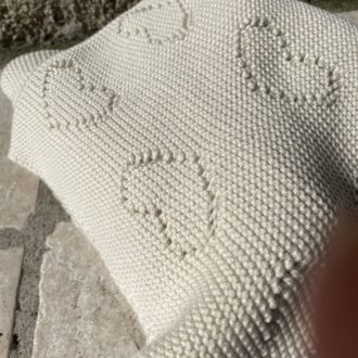 Couverture en coton pour bébé avec cœur en relief, petite déco pour chambre d’enfant 👧